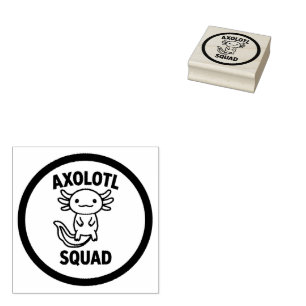 Lustiges süßes Axolotl-Team individuell anpassbar  Gummistempel