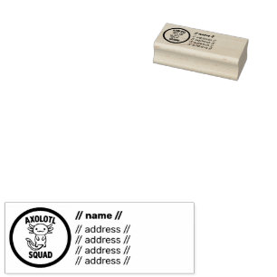 Lustiges süßes Axolotl-Team individuell anpassbar  Gummistempel