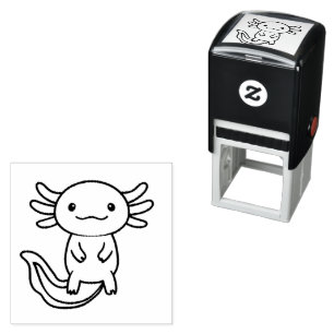 Lustiges süßes Axolotl-Team individuell anpassbar  Permastempel