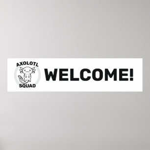 Lustiges süßes Axolotl-Team individuell anpassbar  Poster