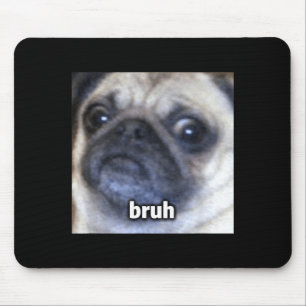 Lustiges süßes Bruh-Mops-Hundegesicht unscharf Mousepad