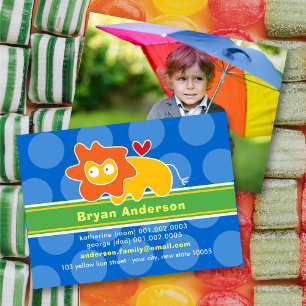 Lustiges süßes Cartoon Löwe Farbige Profilfoto für Telefonnummerkarte