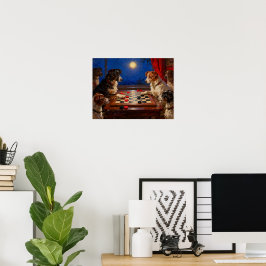 Lustiges süßes Hundeposter, das Dame spielt, als G Poster