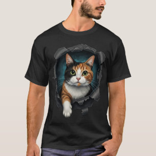 Lustiges süßes Katzenkleid 3D Grafik Katzenkunst T-Shirt