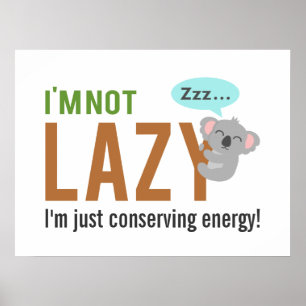 Lustiges süßes schlafendes Koala-Bär Nicht faul Zi Poster