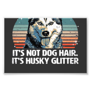 Lustiges & süßes Sibirian Husky Hund Glitter Klass Fotodruck