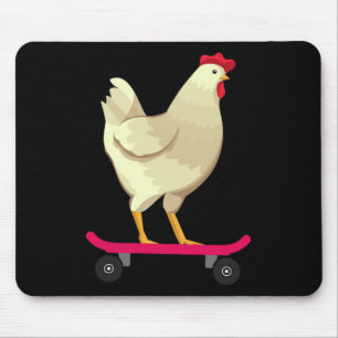 Lustiges süßes Skateboarding-Huhn-Tier-Geschenk Mousepad