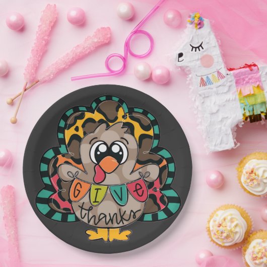 Lustiges süßes Truthahn-Shirt Pappteller (Party)