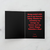 Lustiges süßes Valentins-T-Shirt Karte (Innenseite)