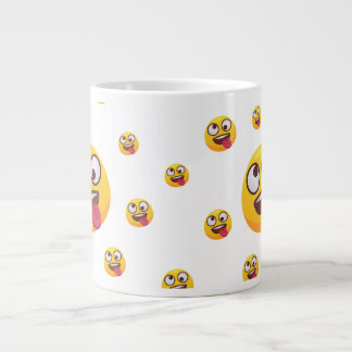 "Lustiges süßes Zungen-raus-Emoji-Design" Jumbo-Tasse
