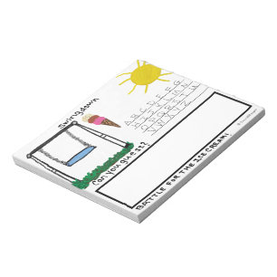 Lustiges Swingdown-Kinderwortspiel Klein Notizblock