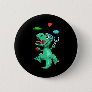 Lustiges T-Rex Boulder- und Klettergeschenk Button