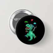 Lustiges T-Rex Boulder- und Klettergeschenk Button (Vorne & Hinten)