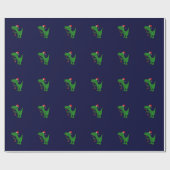 Lustiges T-rex Dinosaurier-WeihnachtsPackpapier Geschenkpapier (Flach)