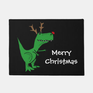 Lustiges T-Rex Dinosaurier-Weihnachtsren Fußmatte
