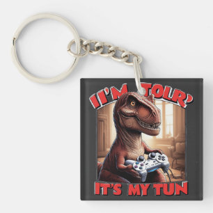 Lustiges T-Rex-Gamer-Zitat-Design Schlüsselanhänger