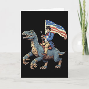 Lustiges T-Shirt Abe Lincoln Reitet Einen Dinosaur Karte