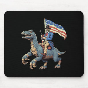 Lustiges T-Shirt Abe Lincoln Reitet Einen Dinosaur Mousepad