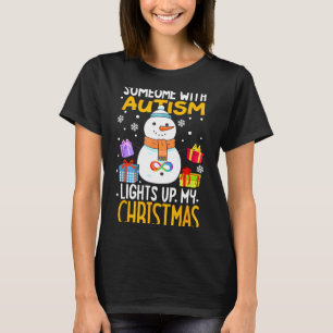 Lustiges T-Shirt Autismus-Bewusstsein Schneemann W