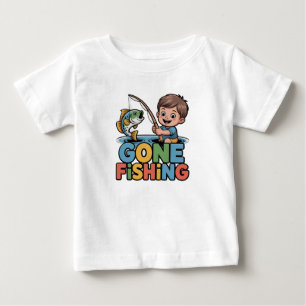 Lustiges T-Shirt für Kleinkind Jungen Angeln Fisch