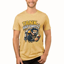 Lustiges T-Shirt für Taucher - Tank halb leer