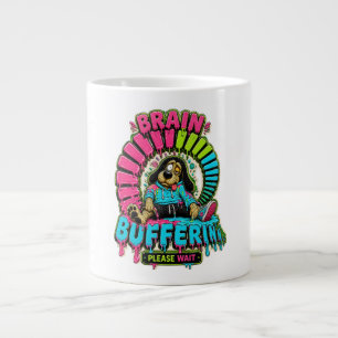 Lustiges T-Shirt mit Brain Buffering Jumbo-Tasse