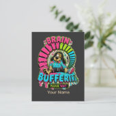 Lustiges T-Shirt mit Brain Buffering Postkarte (Stehend Vorderseite)