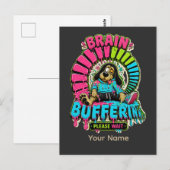 Lustiges T-Shirt mit Brain Buffering Postkarte (Vorne/Hinten)