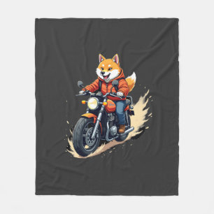 Lustiges T-Shirt, Shiba Inu, Motorrad, Hund, Puppe Fleecedecke