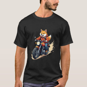 Lustiges T-Shirt, Shiba Inu, Motorrad, Hund, Puppe T-Shirt
