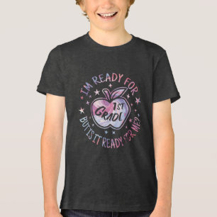 Lustiges T-Shirt zum 1. Schuljahr Galaxy Apfel Zur Tri-Blend Shirt