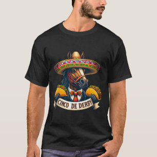 Lustiges Taco-Pferderennen Vintage Cinco De Der  T-Shirt