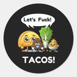 Lustiges Taco-Shirt. Cinco De Mayo1  Runder Aufkleber