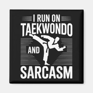 Lustiges Taekwondo Ich laufe auf Taekwondo und Sar Magnet