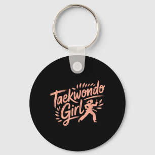 Lustiges Taekwondo-Mädchen Schlüsselanhänger