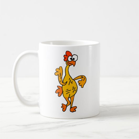 Lustiges Tanzen-Gummi-Huhn Kaffeetasse (Links)