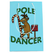 Lustiges Tänzer-Weihnachtsren-Wortspiel Mittlere Geschenktüte (Vorderseite)