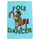 Lustiges Tänzer-Weihnachtsren-Wortspiel Mittlere Geschenktüte (Rückseite)