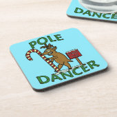 Lustiges Tänzer-Weihnachtsren-Wortspiel Untersetzer (Linke Seite)