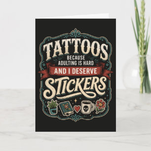 Lustiges Tattoo-Tattoos, weil Erwachsenwerden schw Karte
