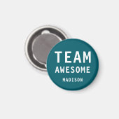 Lustiges Team Awesome Dunkles Türkis Personalisier Magnet (Vorderseite/Rückseite)