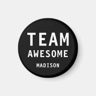 Lustiges Team Awesome Schwarzer personalisierter N Magnet