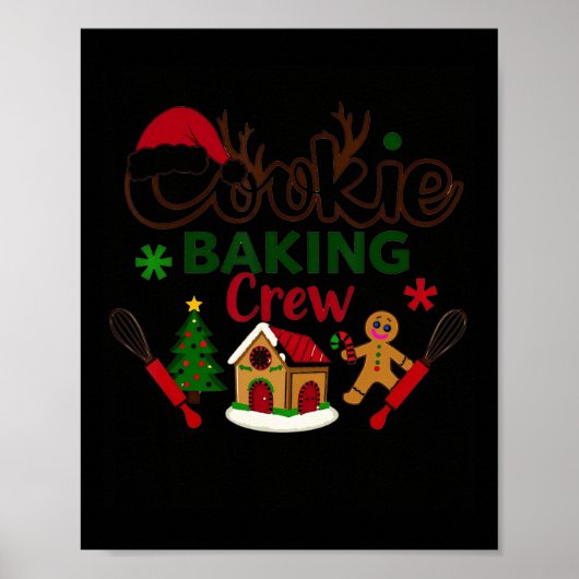 Lustiges Team für Weihnachtsplätzchen-Backen Poster (Vorne)