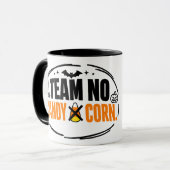 Lustiges Team Kein Candy Corn Halloween Tasse (Vorderseite Links)