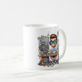 Lustiges Tech-Support-T-Shirt Cartoon Kaffeetasse (VorderseiteRechts)