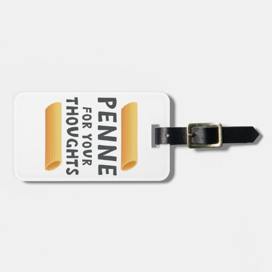 Lustiges Teigwaren-Wortspiel Gepäckanhänger (Vorderseite horizontal)