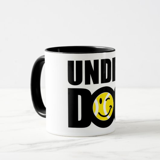 Lustiges Tennisgeschenk mit humorvollem Tasse (Vorderseite Links)