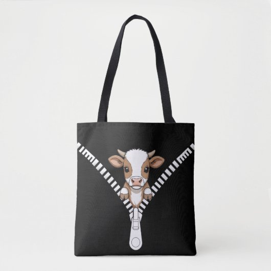 Lustiges Texas Longhorn-Kalb Peek Tasche (Vorderseite)