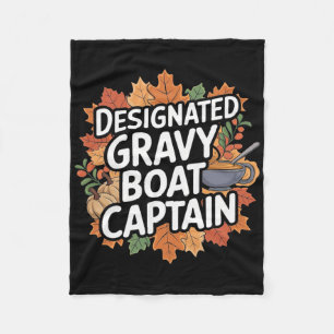 Lustiges Thanksgiving-Essen - Gravy-Boot-Kapitän  Fleecedecke