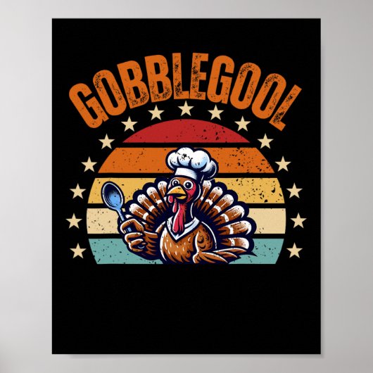 Lustiges Thanksgiving-Gobblegool-Truthahn-Design E Poster (Vorne)